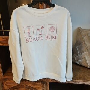 SHEIN White Beach Bum Sweatshirt